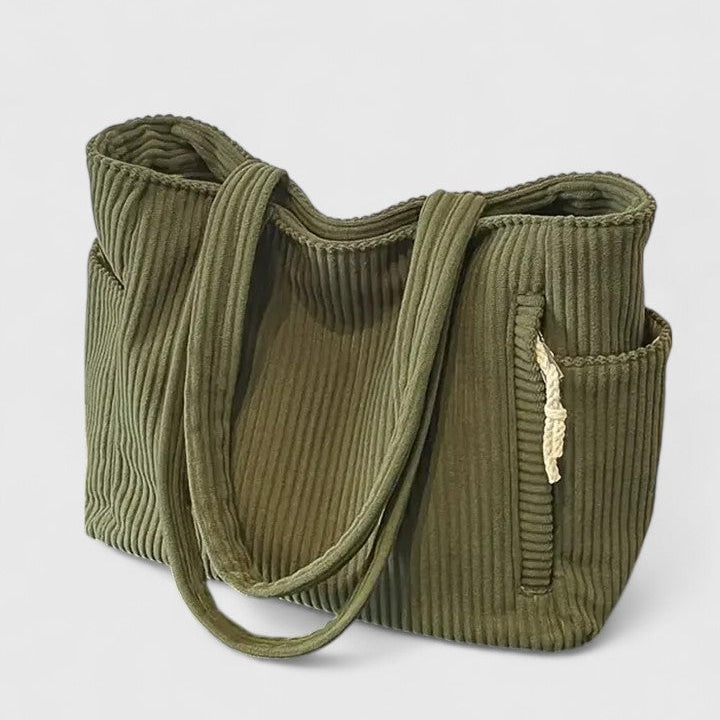 Silvia | Luxe ribbel tas met trendy koorddetails