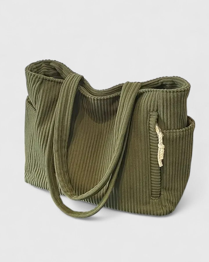 Silvia | Luxe ribbel tas met trendy koorddetails