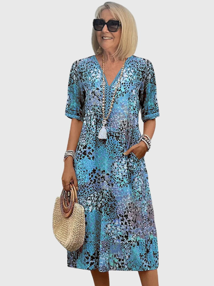 Anouk | Elegante Midi Bloemenjurk