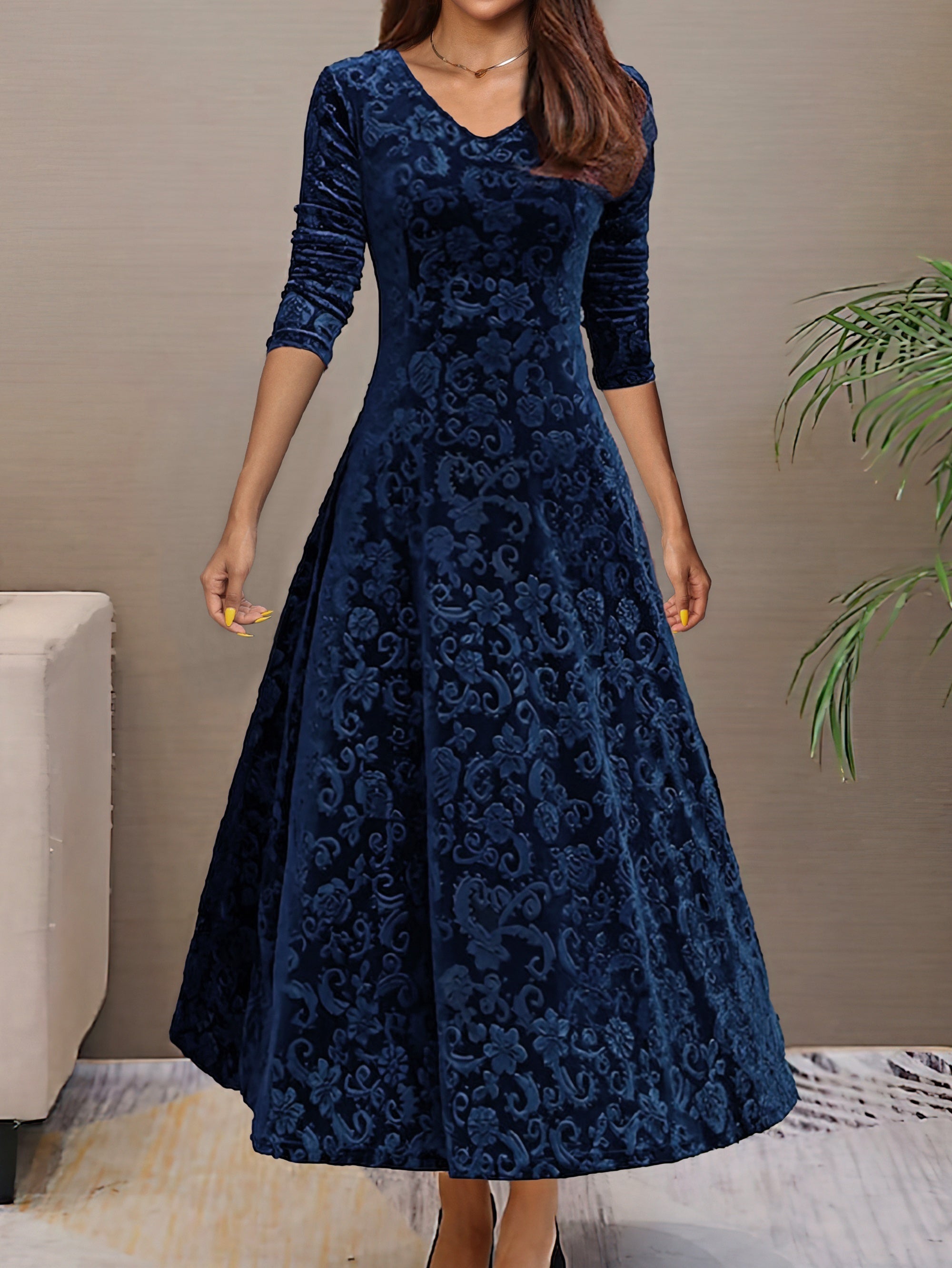 Carine | Elegante Fluwelen Jurk voor Feestdagen