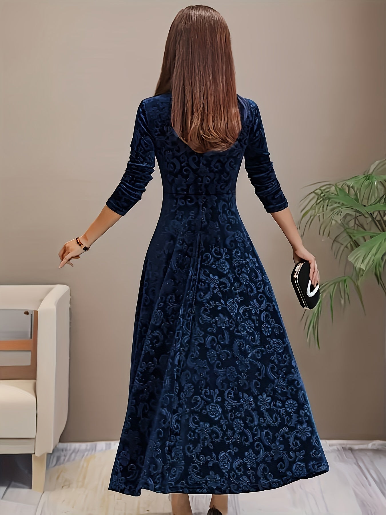 Isa | Maxidress Elegante met Patroon