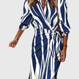 Mijntje | Elegante Wikkeljurk met Print