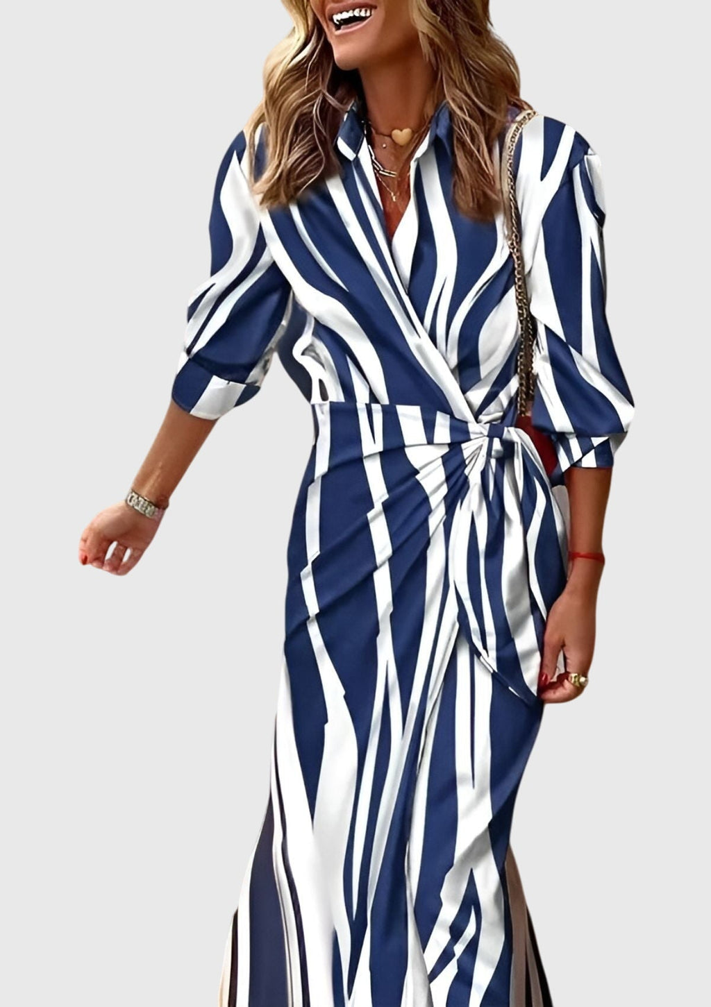 Mijntje | Elegante Wikkeljurk met Print