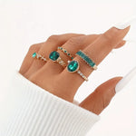 Exquise Groene Ringenset Zarina | Goud
