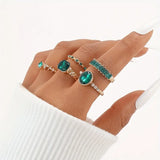 Exquise Groene Ringenset Zarina | Goud