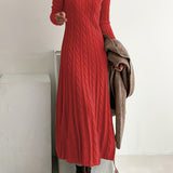Sarah | Comfortabele Maxi Jurk in Kabeltricot