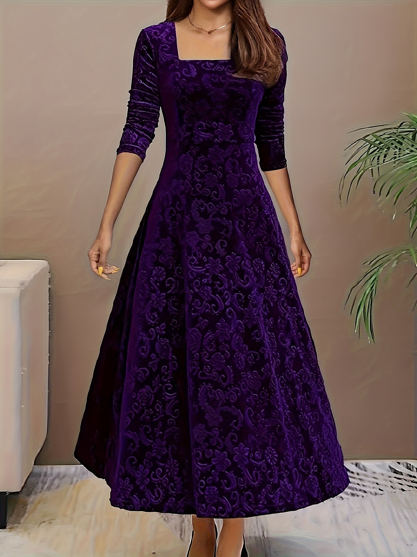 Isa | Maxidress Elegante met Patroon