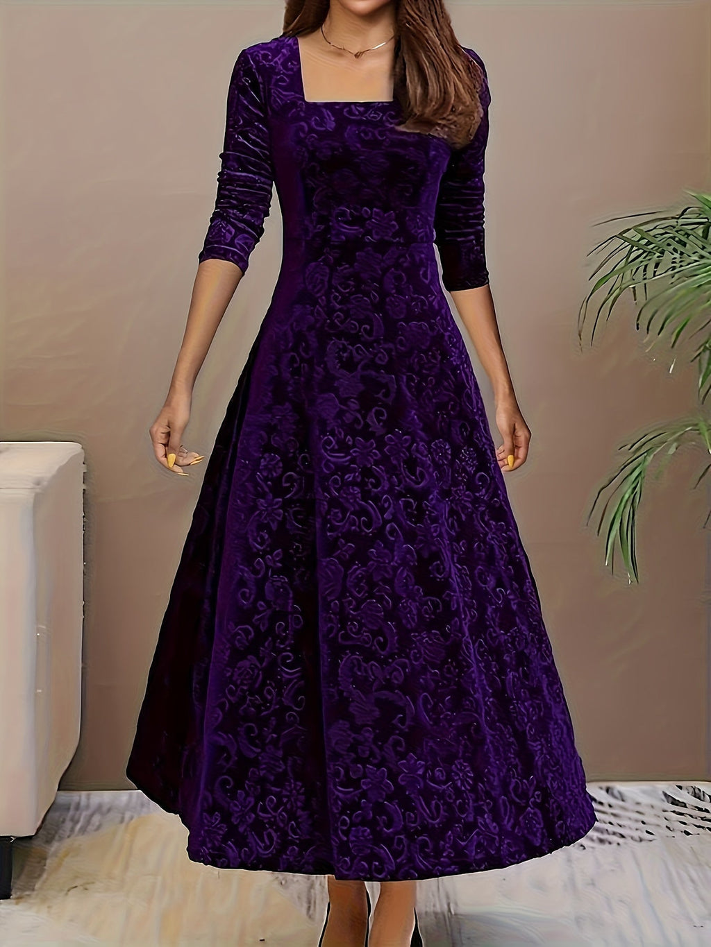 Isa | Maxidress Elegante met Patroon