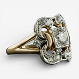 Vintage gouden ring Zirkonia