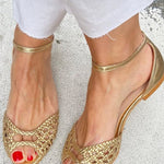 Isadora | Gouden Vlecht Sandalen