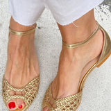 Isadora | Gouden Vlecht Sandalen