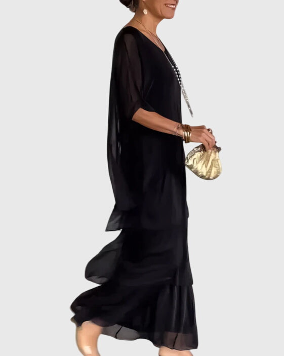 Marjolein | Elegante Lange en Vloeiende Jurk