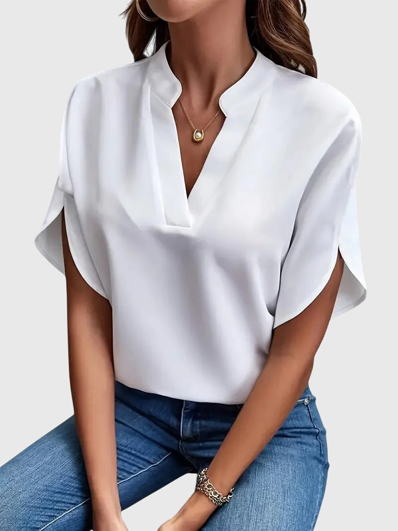 Lydia | Zachte en Elegante V-Hals Blouse