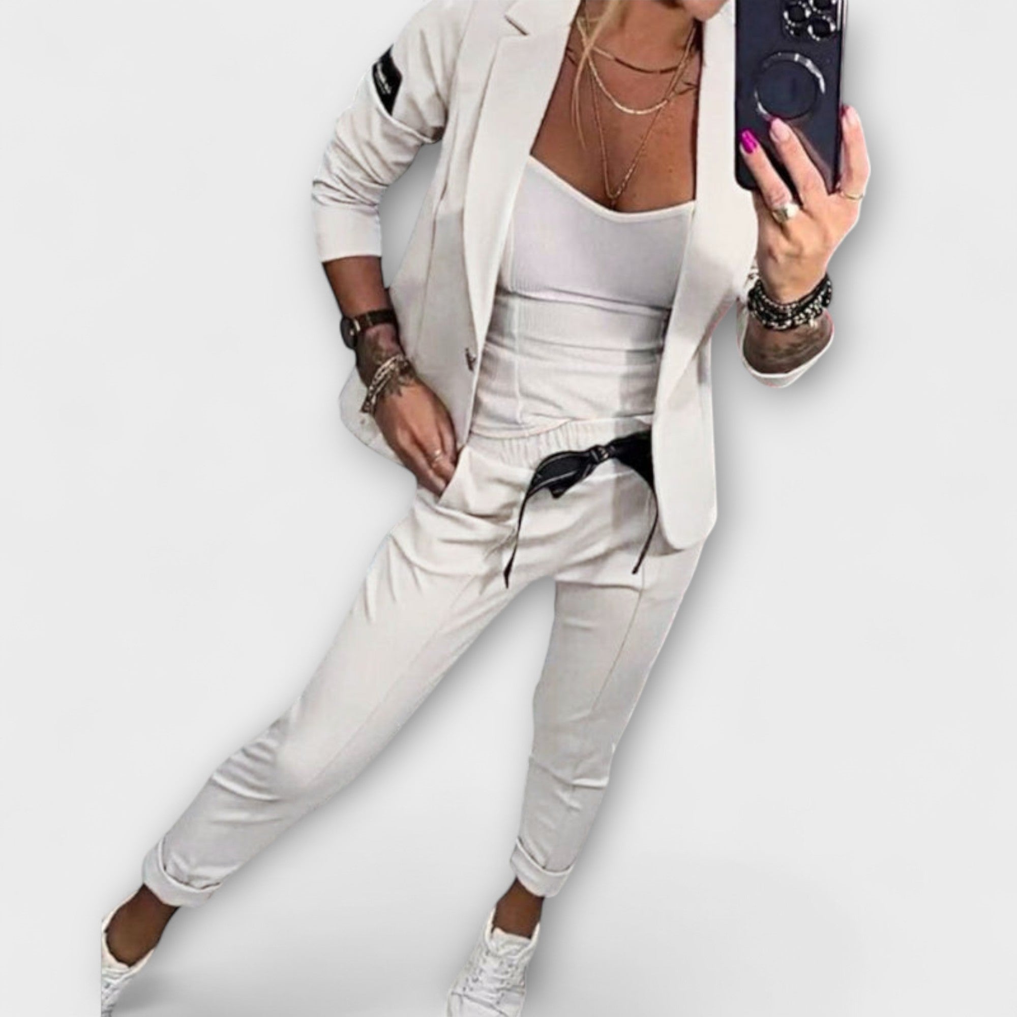 Greta | Elegant Set van Top, Jas en Broek