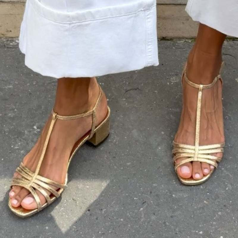 Allegra | Elegante Gouden Sandalen voor Dagelijks Gebruik