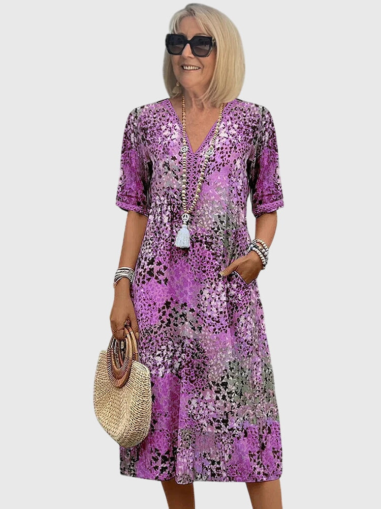 Anouk | Elegante Midi Bloemenjurk