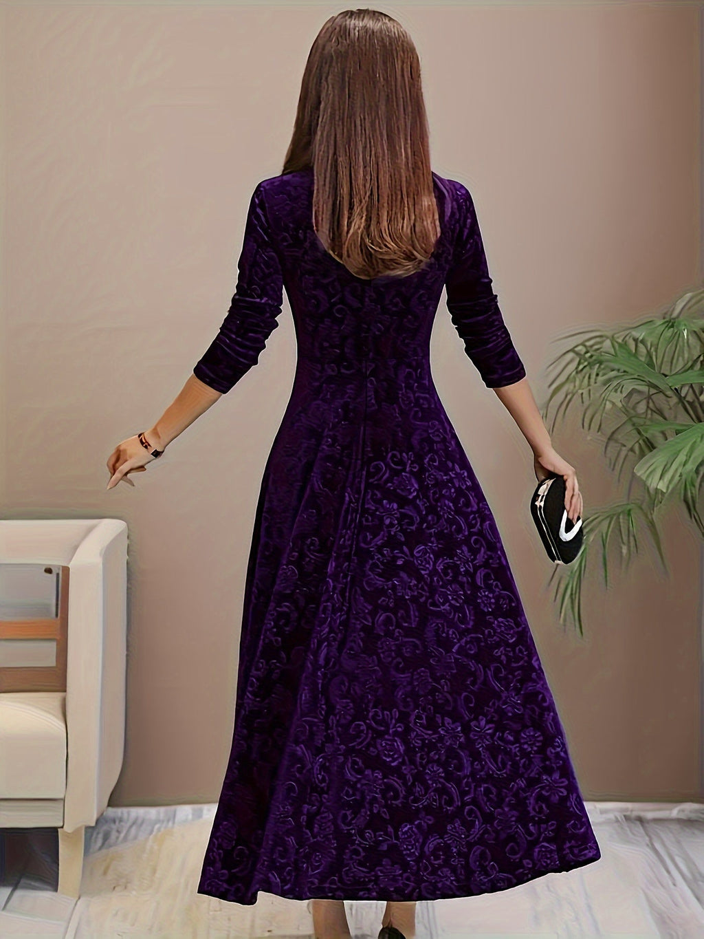 Isa | Maxidress Elegante met Patroon