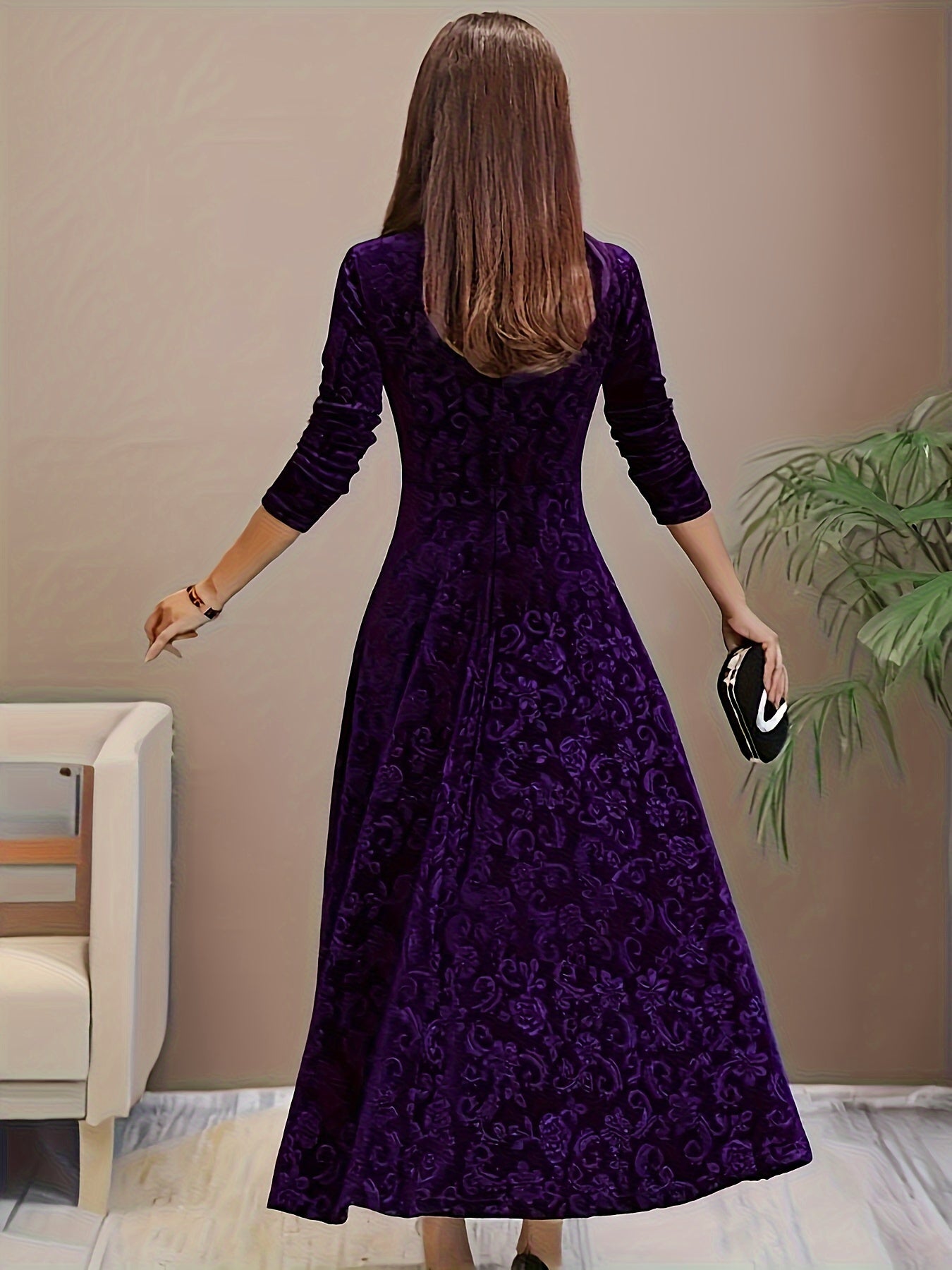 Isa | Maxidress Elegante met Patroon