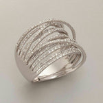 Vintage Superposée Zilveren Ring met Zirkonia