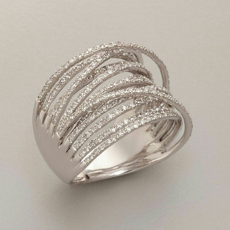 Vintage Superposée Zilveren Ring met Zirkonia