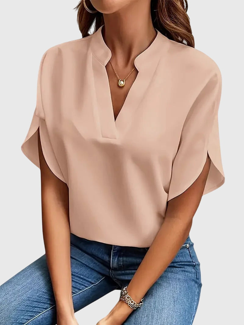 Lydia | Zachte en Elegante V-Hals Blouse