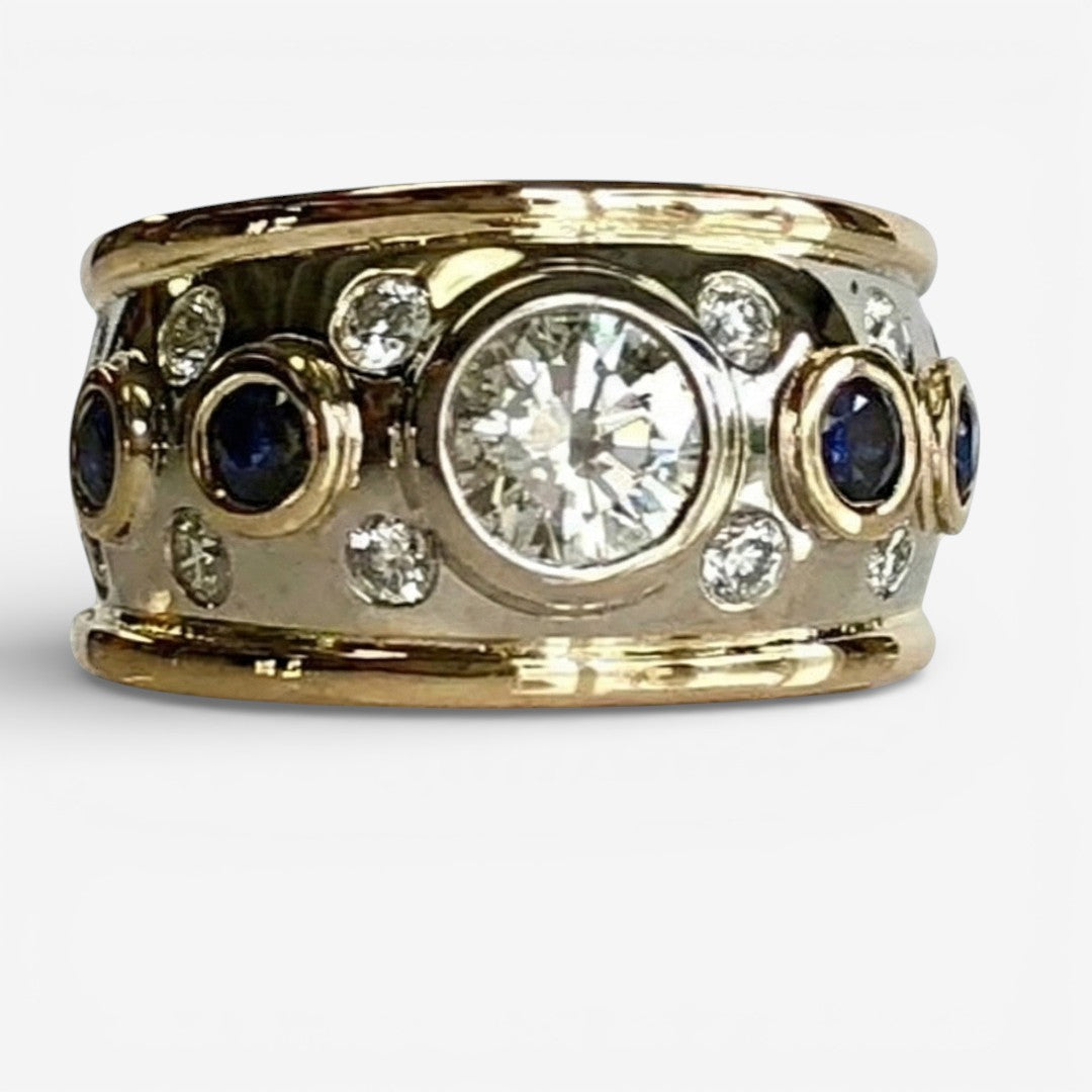 Vintage Ring in Zirkonia Goudverguld