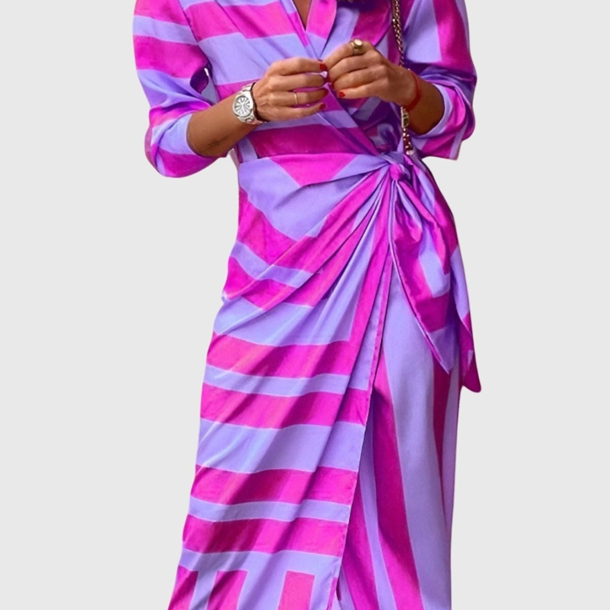 Mijntje | Elegante Wikkeljurk met Print