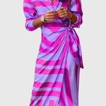 Mijntje | Elegante Wikkeljurk met Print