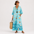 Caftan Lucía Turquoise Marine