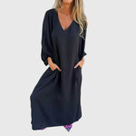 Imke | Lange Boho Jurk met Zakken