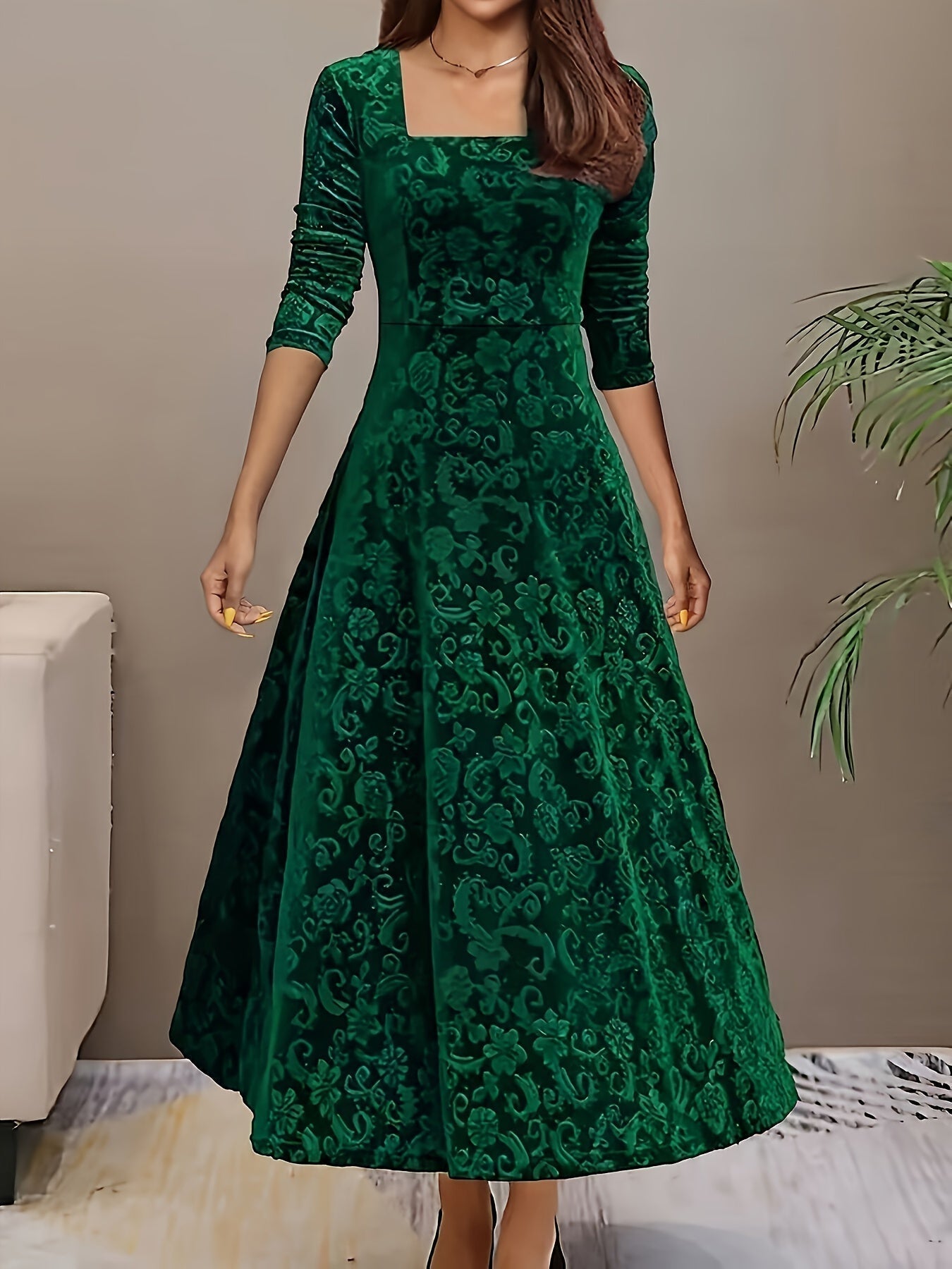 Isa | Maxidress Elegante met Patroon