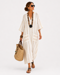 Caftan Aisha Wit Strepen