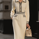 Lotte | Midi-jurk met Knopdetails