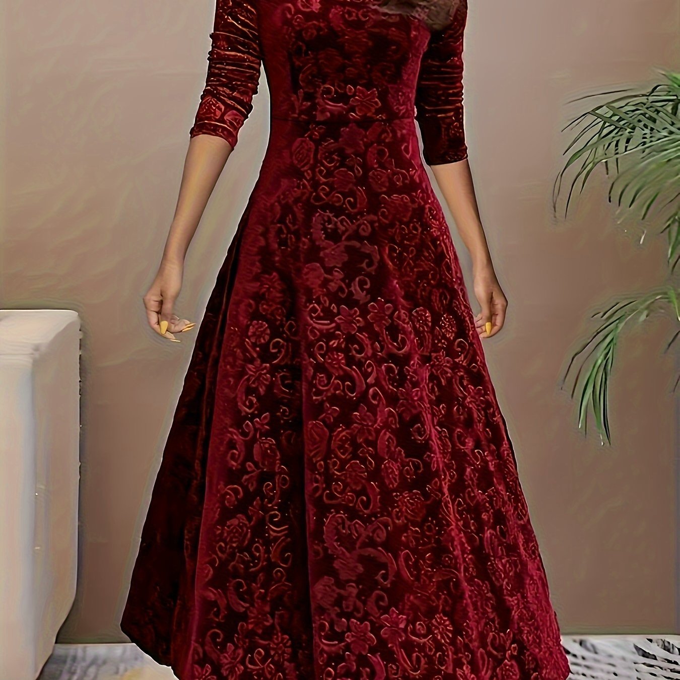 Isa | Maxidress Elegante met Patroon