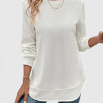 Valerie | Elegante Top met Ronde Hals en Lange Mouwen