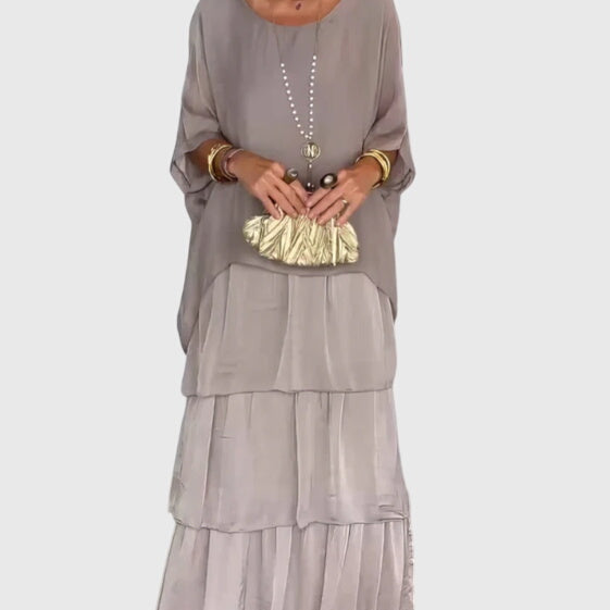 Marjolein | Elegante Lange en Vloeiende Jurk
