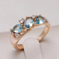 Vintage Zirkonia Elegante Ring in Goud Blå