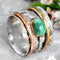 Coco - Vintage Ring Goud & Zilver Turquoise