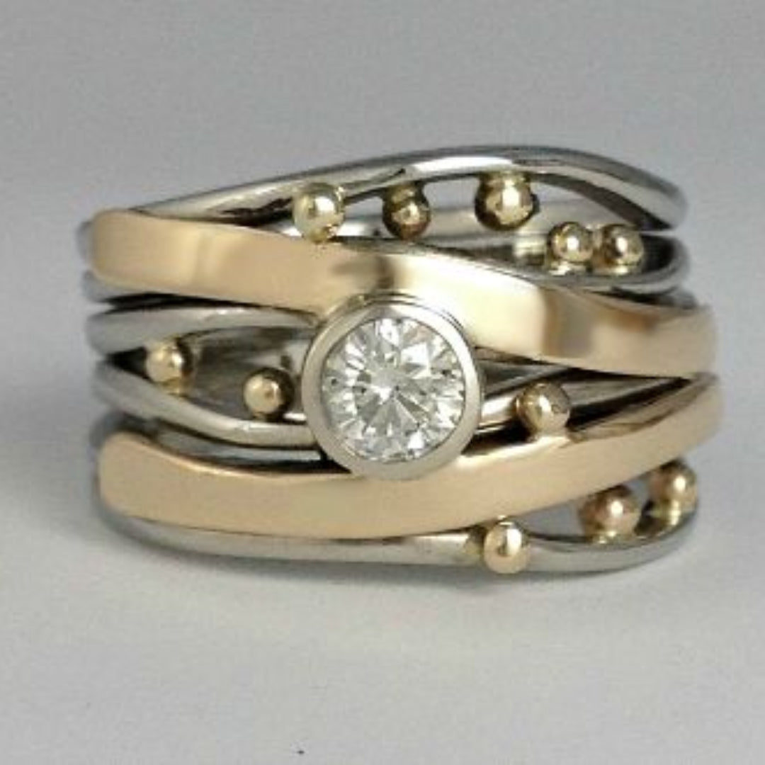 Royal - Vintage Ring van Goud Ingezet met Zirconia