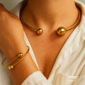 Minimalistische Glanzende Ketting en Armband Set