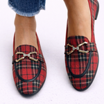 Rowan - Gouden geruite mocassins
