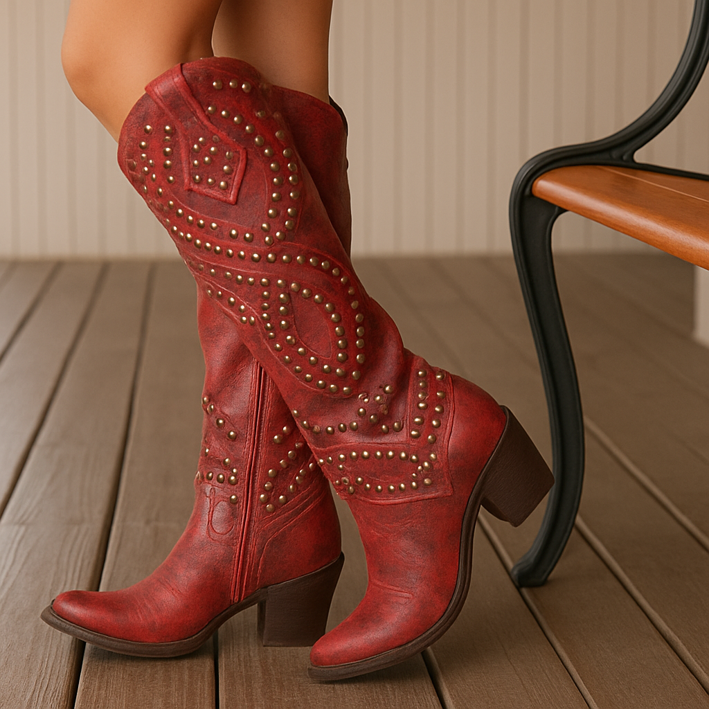 Marjolein | Hoge westernlaarzen met studs