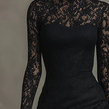 Monique | Elegante Maxijurk van Kant met Vissenstaart