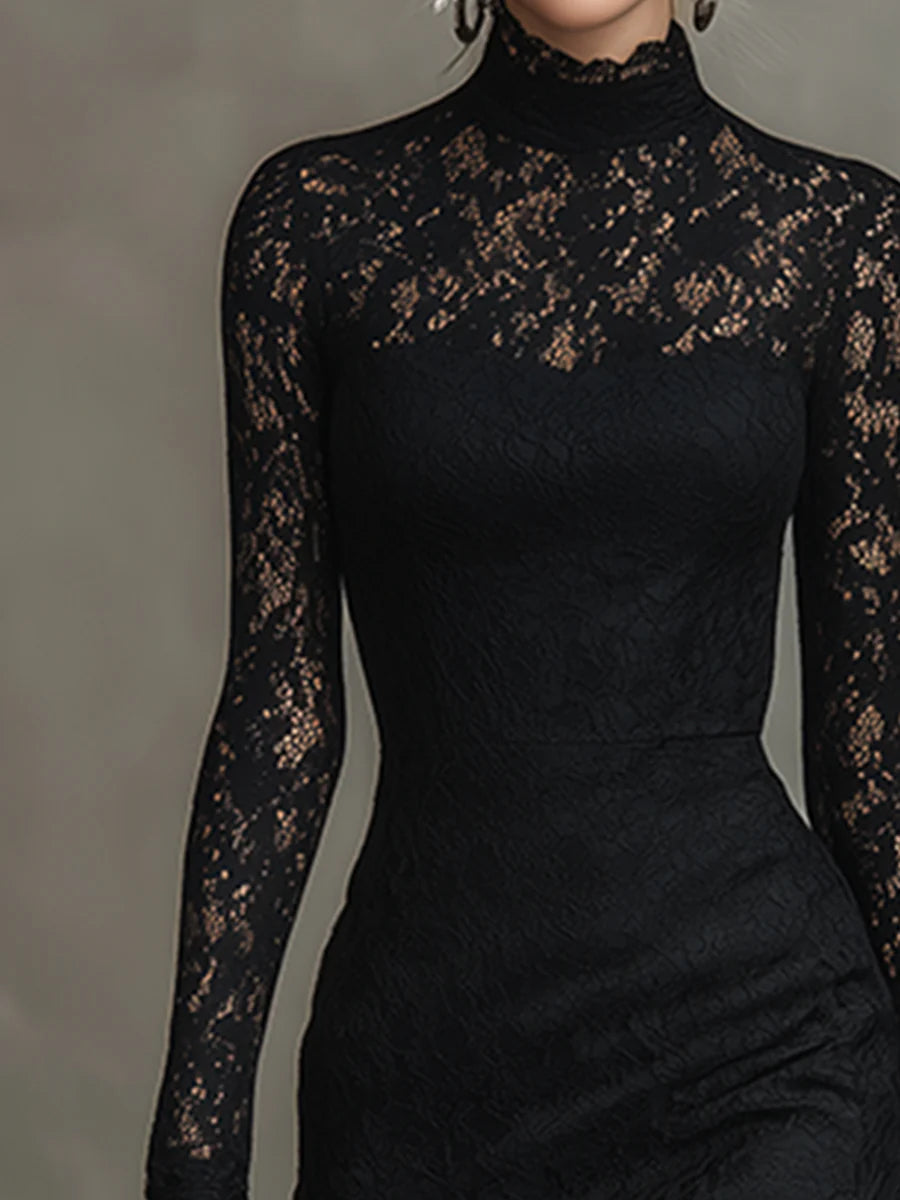 Monique | Elegante Maxijurk van Kant met Vissenstaart