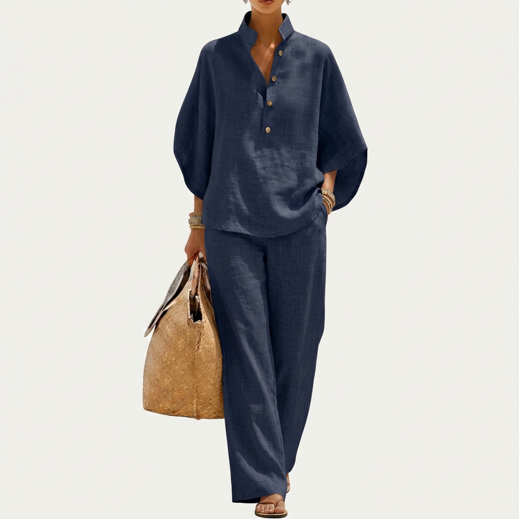 Immaculata | Linnen Set met Batwing Mouwen