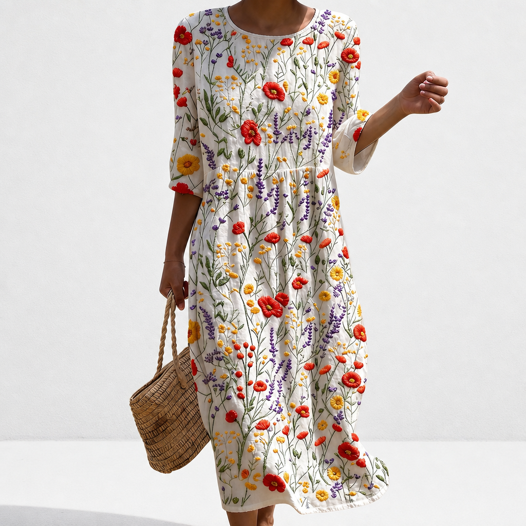 Adélaïde - Casual damesjurk met bloemenpatroon.