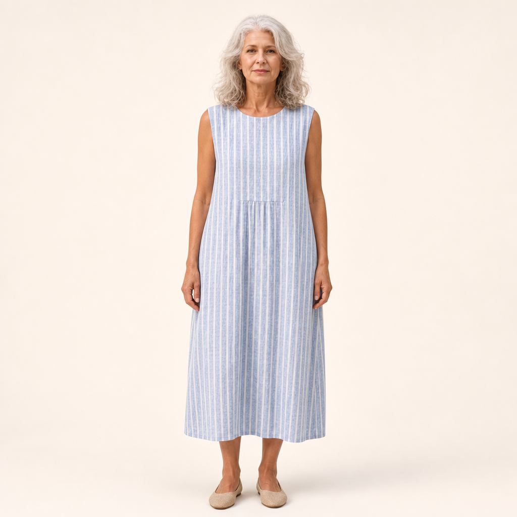 Roze - Comfortabele Zomerjurk Zonder Mouwen