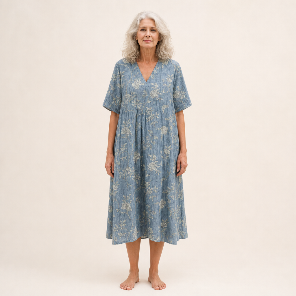 Geneviève - Flatterende Gedrukte Zomerjurk