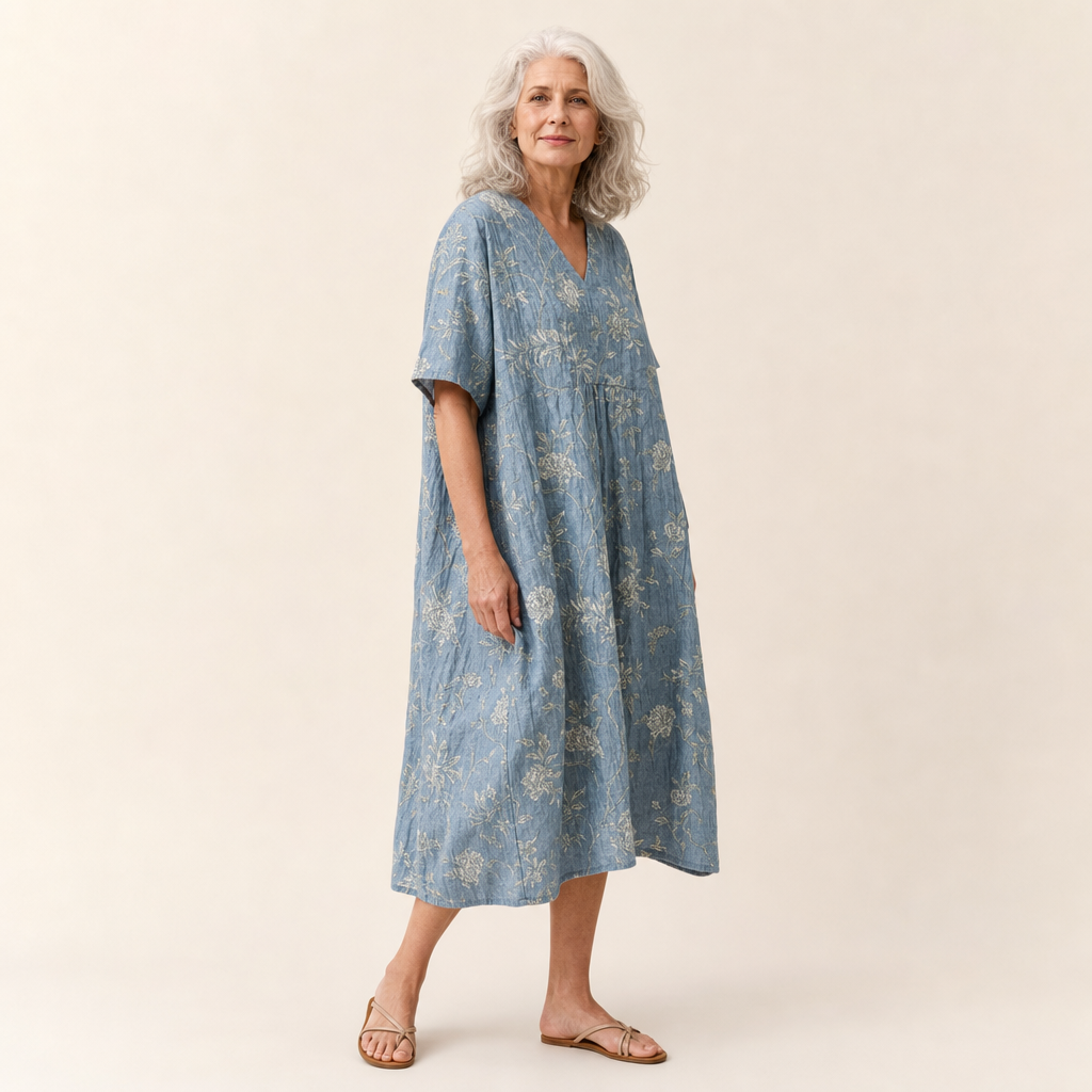 Geneviève - Flatterende Gedrukte Zomerjurk