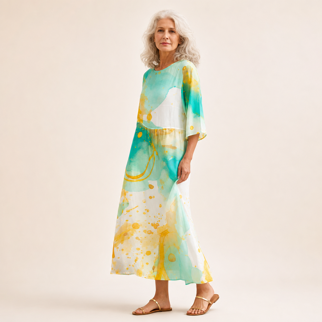 Mireille - Lange, vloeiende, chique en comfortabele jurk